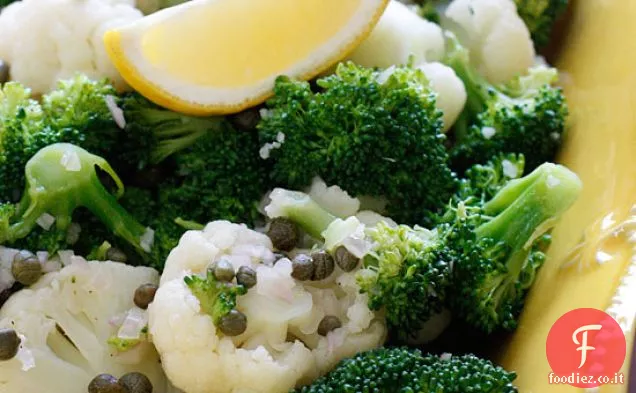 Insalata di Broccoli e Cavolfiori Con Capperi in Scalogno Vin al Limone