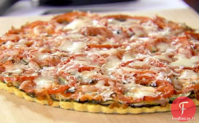 Crostata di Ratatouille arrosto in crosta di farina di mais