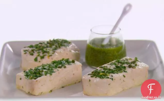 Halibut al forno con Rucola Salsa Verde