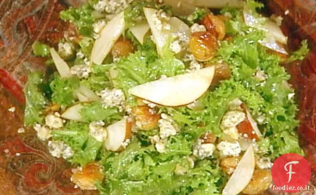Insalata di Pere, Stilton e Cicoria con Castagne croccanti