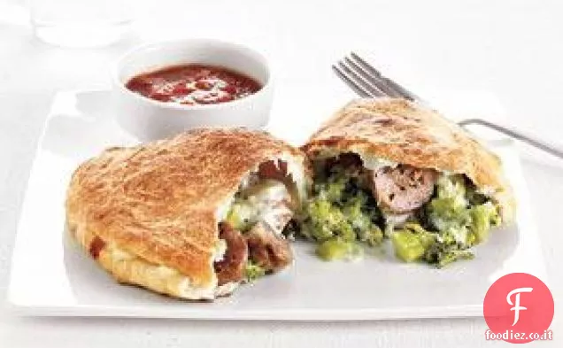 Calzoni di salsiccia e broccoli