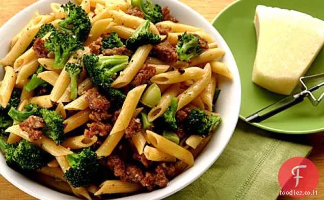 Pasta con Broccoli e salsiccia italiana