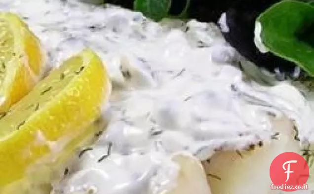 Passera al forno con aneto e crema di capperi