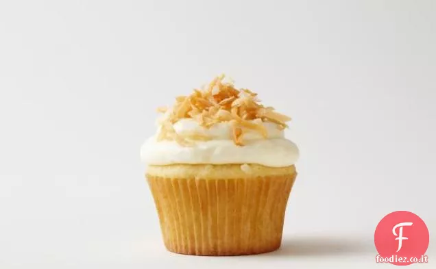 Cupcakes al cocco con glassa al formaggio crema di cocco