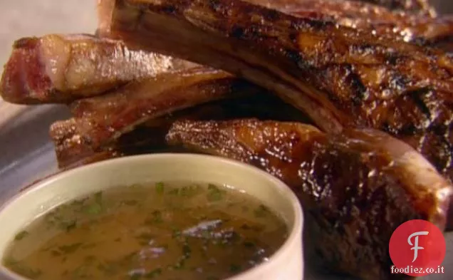 Agnello alla griglia con gelatina di mela e menta