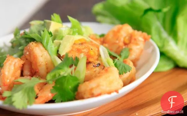 Dolce n ' piccante Gamberi Lattuga Tacos