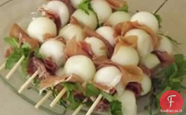 Prosciutto avvolto Melone Palle