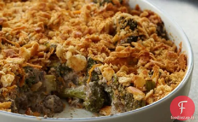 Casseruola di broccoli e funghi selvatici