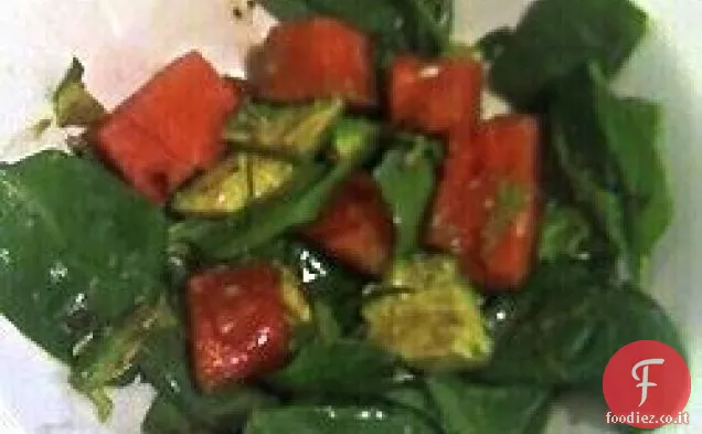 Avocado Anguria Insalata di spinaci