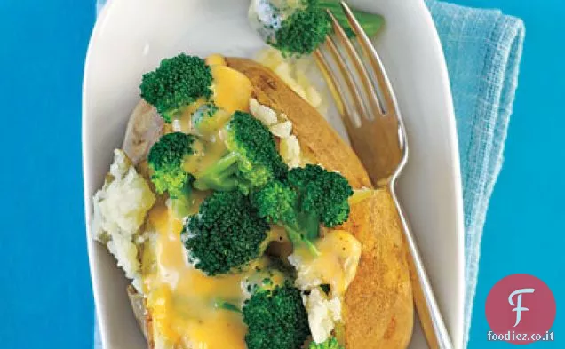 Broccoli e formaggio-Ripieni di patate al forno
