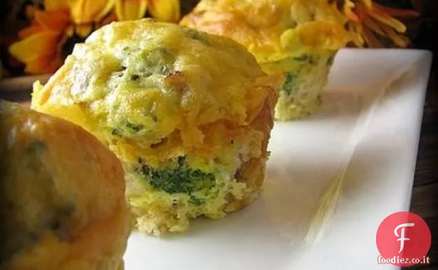 Broccoli Cheddar e salsiccia uovo Muffin Pull-a-parti