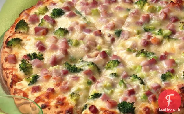 Prosciutto & Broccoli Alfredo Pizza