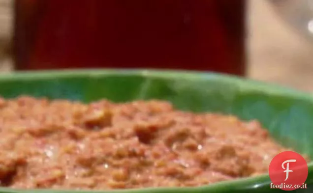 Pepe rosso arrosto e salsa di noci (Muhummara)