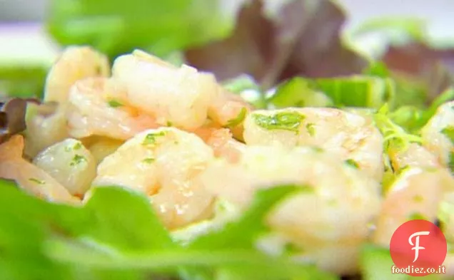 Insalata di gamberetti con cetriolo e menta