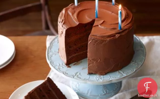 Grande torta di compleanno al cioccolato
