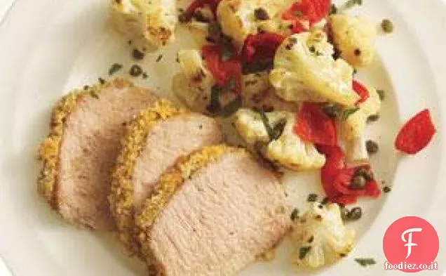 Lonza di maiale con Cavolfiore saltato e capperi
