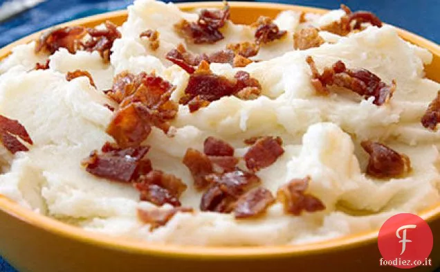 Purè di patate con pancetta e aglio