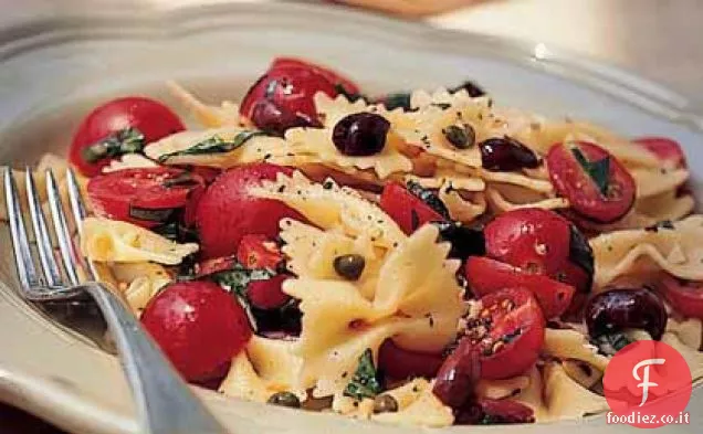 Papillon con Pomodorini, Capperi e Basilico
