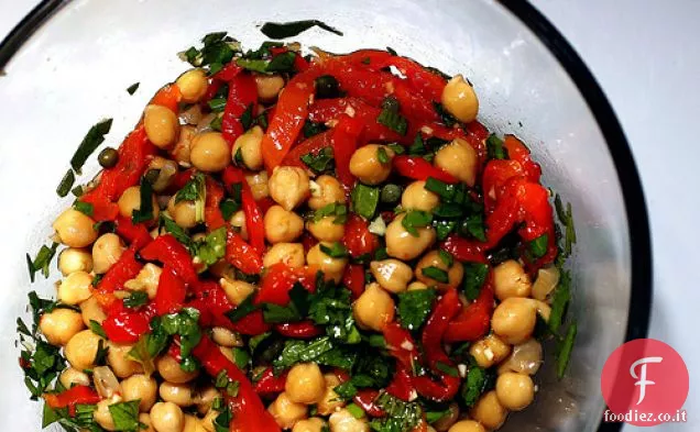Insalata di ceci con Peperoni rossi arrostiti