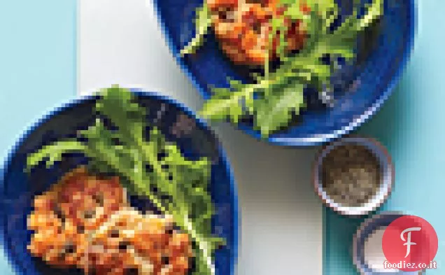 Torte di salmone con verdure