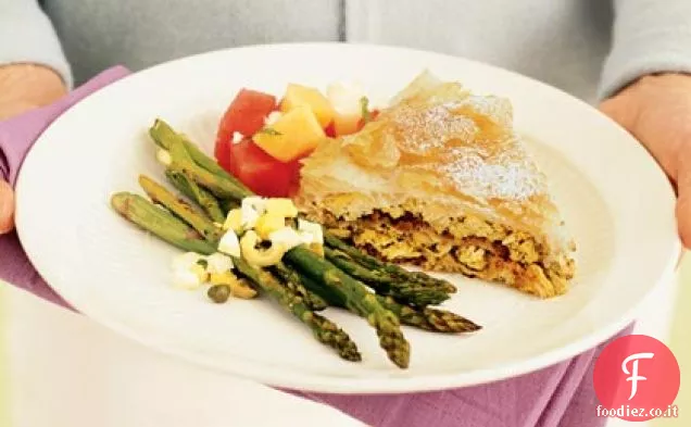 Asparagi arrostiti con insalata di uova tritate