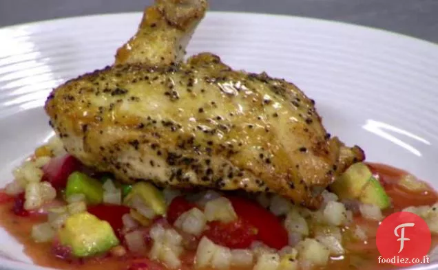 Pan scottato pollo, fragola Avocado gusto
