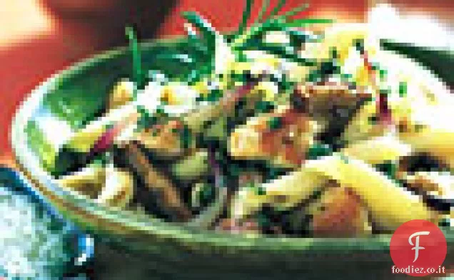 Penne con Pollo, Funghi Shiitake e Capperi