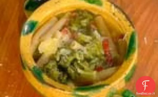 Brodo di Broccoli con Pancetta, Prosciutto e Pasta: Minestra di Broccoli alla Romana