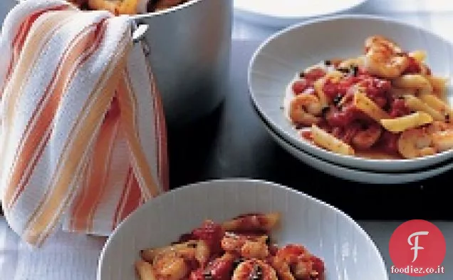 Gamberi piccanti e pasta al pomodoro