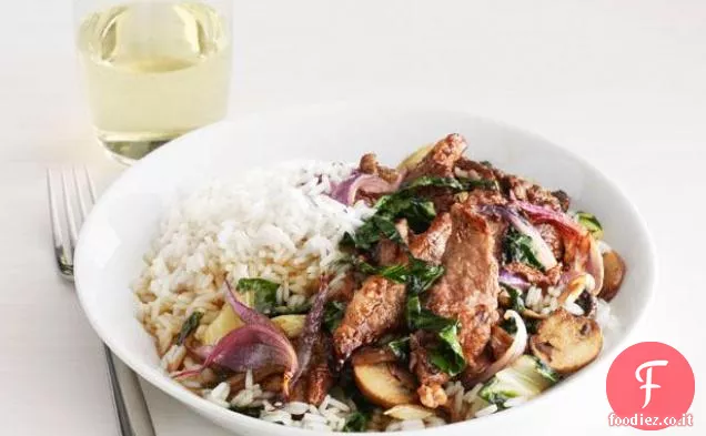 Manzo e funghi saltati in padella