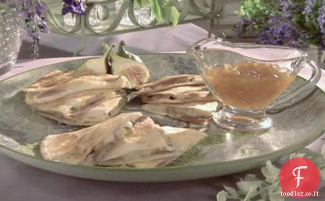 Quesadillas di prosciutto, fichi e caprini