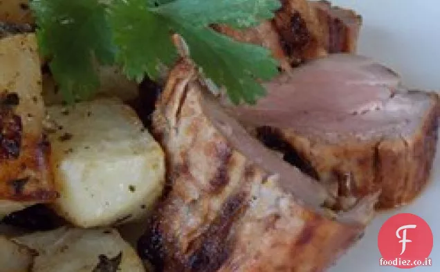 Filetto di maiale glassato all'arancia