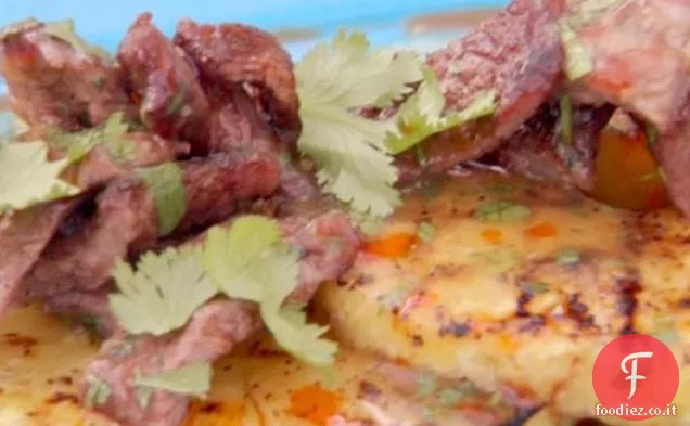 Costine alla griglia con ananas alla griglia e ananas-Salsa Habanero