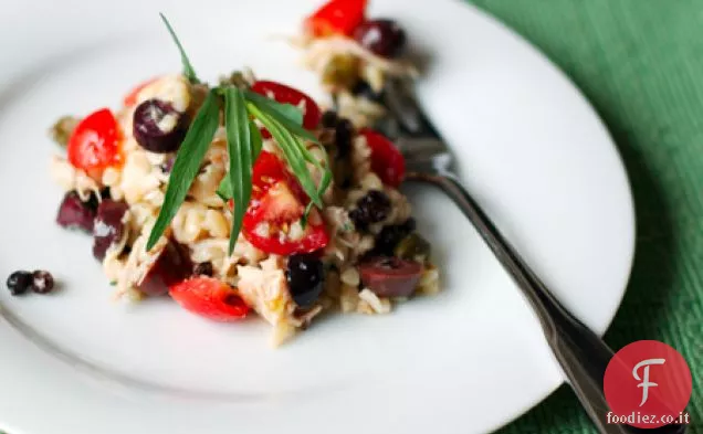 Insalata mediterranea di Orzo e pollo