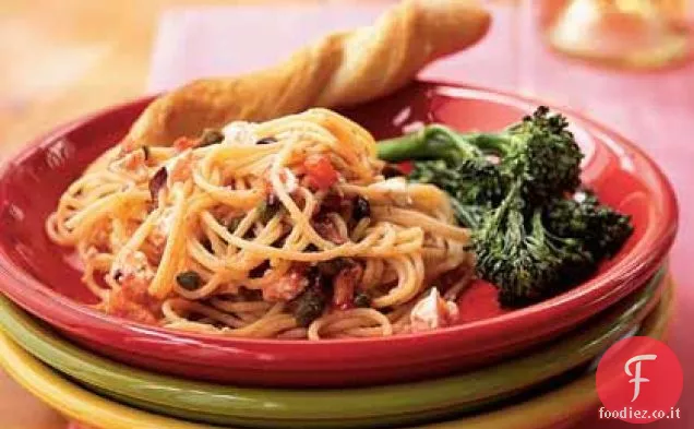 Spaghetti con salsa di pomodoro pepata No-Cook