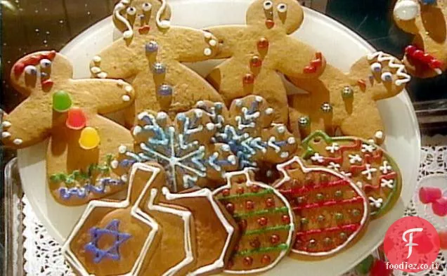 Gingerbread People Holiday Cookie Projects: fiocchi di neve bianchi, Trii Dreidel e ornamenti
