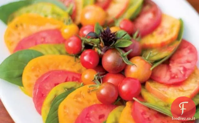 Insalata di pomodoro e basilico estiva