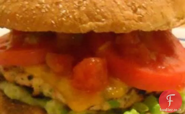 Hamburger di pollo al peperoncino verde
