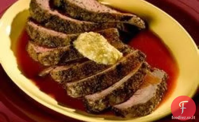 Bistecche Bloody Mary con burro di oliva verde