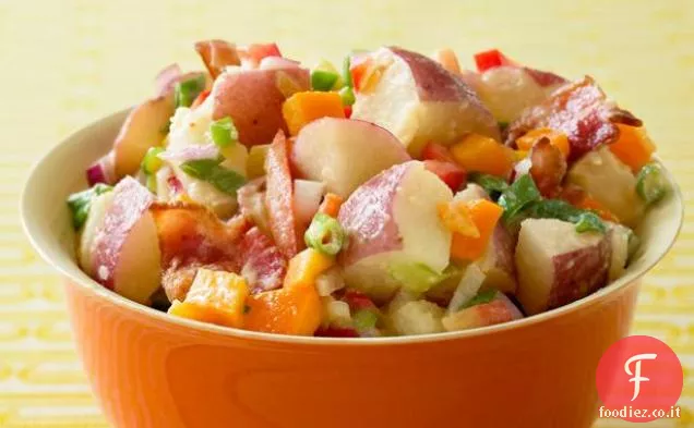 Insalata di patate rosse con pancetta