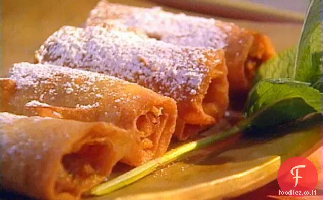 Involtini di uova al caramello e mela