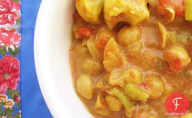 Cavolfiore al curry e stufato di ceci