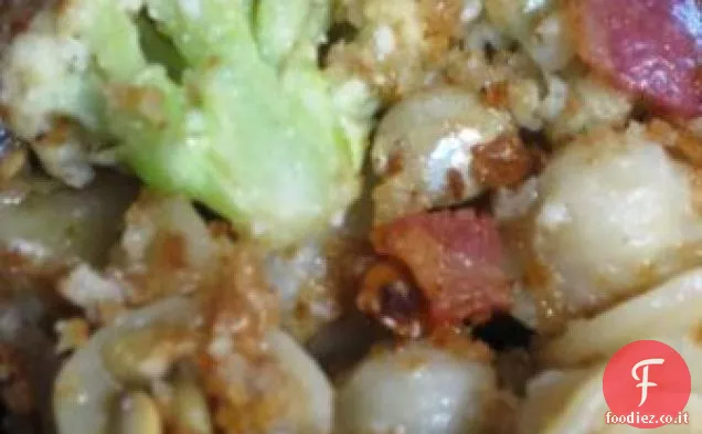 Orecchiette Con Cavolfiore, Pangrattato, Pancetta e Pepitos