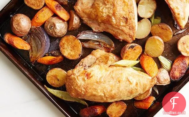 Limone ed erbe Pollo arrosto e verdure