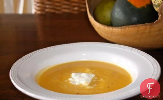 Crema di zucca al curry e zuppa di cavolfiore