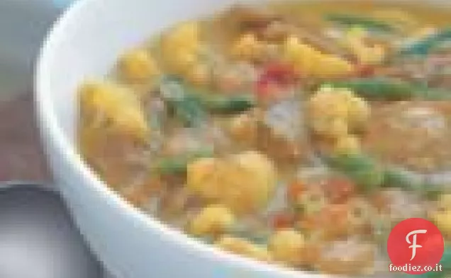 Cavolfiore al curry e stufato di pollo