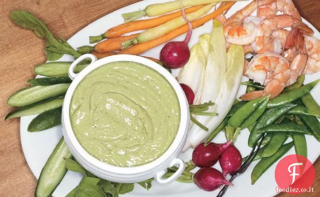 Crudités E Gamberi con tuffo Dea Verde