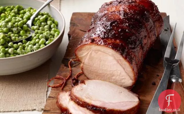 Arrosto di maiale con piselli cremosi