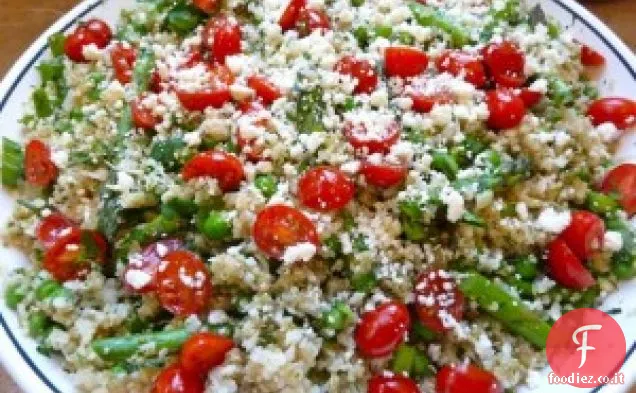 Riso magro alla Quinoa e Cavolfiore con Asparagi, Piselli ed Erbe aromatiche