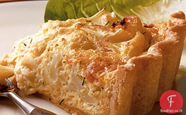 Cavolfiore formaggio e pancetta quiche